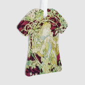 Femme à marguerite - Mucha textielpaneelrepro Ornament (voorkant)