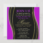 Femme Abstracte Paarse roze nieuwjaarspartij Kaart (Achterkant)