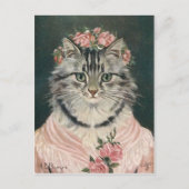 Femme couronne rozen chat briefkaart (Voorkant)
