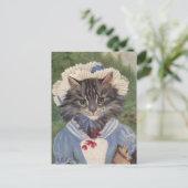 Femme de chambre chat briefkaart (Staand voorkant)