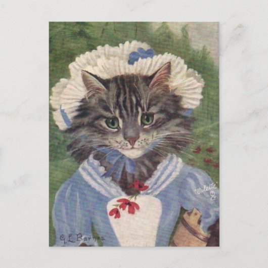 Femme de chambre chat briefkaart (Voorkant)