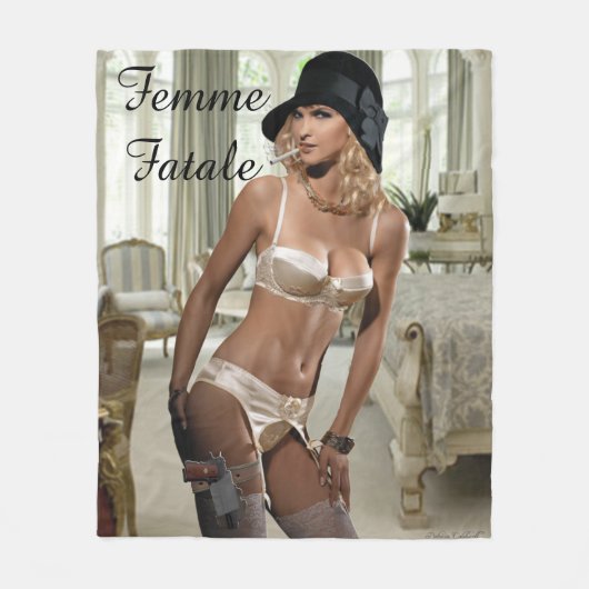 Femme Fatale 1920 - Roken en Pistolen Fleece Deken (Voorkant)