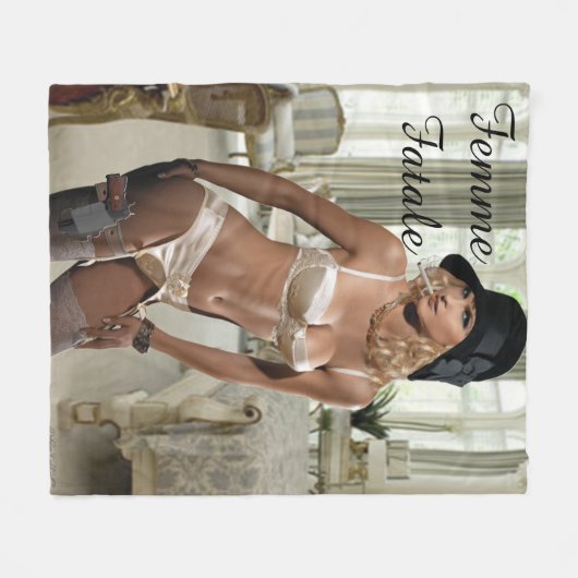 Femme Fatale 1920 - Roken en Pistolen Fleece Deken (Voorkant (Horizontaal))