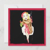 Femme Fatale Black Murder Mystery Invitation Kaart (Achterkant)