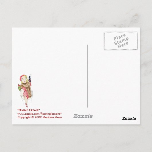 Femme Fatale Briefkaart (Achterkant)