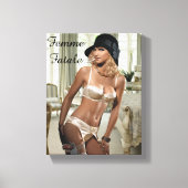 Femme Fatale Diva uit 1920 - Roken en Pistolen Canvas Afdruk (Voorkant)