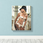 Femme Fatale Diva uit 1920 - Roken en Pistolen Canvas Afdruk (Insitu (Houten vloer))