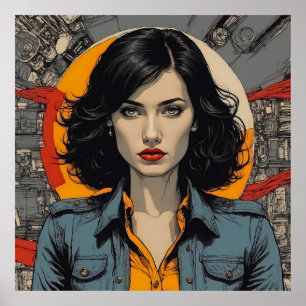 Femme Fatale Elegantie: Noir Chic Poster