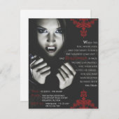 Femme Fatale Halloween Party Invite Kaart (Voorkant / Achterkant)