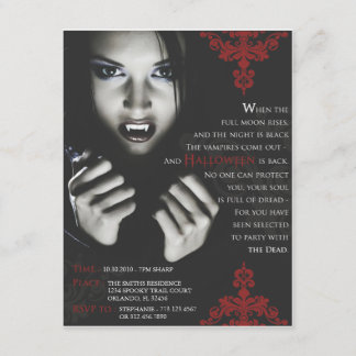 Femme Fatale Halloween Party Invite Kaart