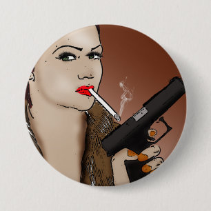 Femme Fatale - het Roken en de Button van Pistolen