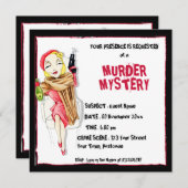 Femme Fatale Murder Mystery Invitation Kaart (Voorkant / Achterkant)