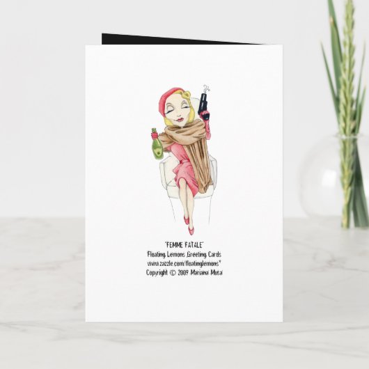 Femme Fatale Murder Mystery Invitation Kaart (Achterkant)