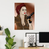 Femme Fatale - Roken en Pistolen Poster (Thuiskantoor)