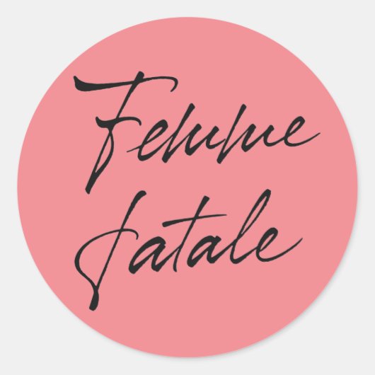 Femme Fatale Ronde Sticker (Voorkant)