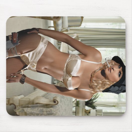 Femme Fatale uit 1920 - Roken en Pistolen Muismat (Voorkant)