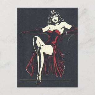 femme fatale uit de jaren 40 briefkaart