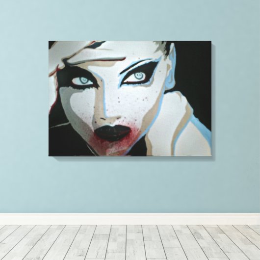 'Femme Fatale' Uitgerekte canvas Print (Insitu (Houten vloer))