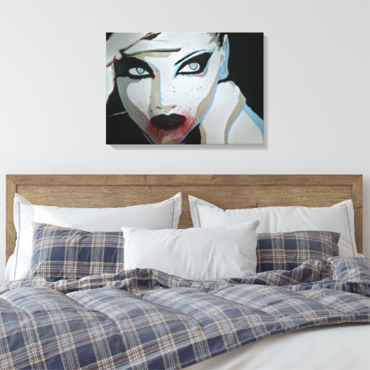 'Femme Fatale' Uitgerekte canvas Print (Insitu (Slaapkamer))