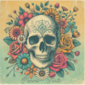 Femme Forte Skull Custom-Cut Vinyl Sticker (Voorkant)