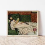 Femme Lisant | Rupert Bunny Poster<br><div class="desc">Femme Lisant | Rupert Bunny’s Femme Lisant is an elegant painting that portrays a woman leisurely reading while reclining on a plush green sofa. The composition exudes a serene and intimate atmosphere, with Bunny’s soft color palette and gentle brushwork highlighting the relaxed grace of the scene. This work reflects the...</div>