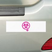 femme met biorisicomateriaal bumpersticker (Op auto)