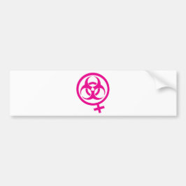 femme met biorisicomateriaal bumpersticker