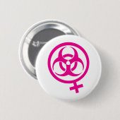 femme met biorisicomateriaal ronde button 5,7 cm (Voorkant /achterkant)