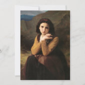 Femme Mignonne van Bouguereau Feestdagenkaart (Voorkant)