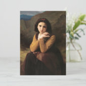 Femme Mignonne van Bouguereau Feestdagenkaart (Staand voorkant)