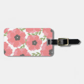 Femme Pink Floral Pattern Bagagelabel (Voorkant horizontaal)