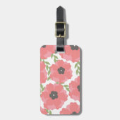 Femme Pink Floral Pattern Bagagelabel (Voorkant verticaal)