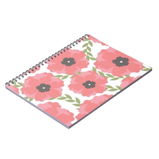 Femme Pink Floral Pattern Notitieboek (Linkerzijde)