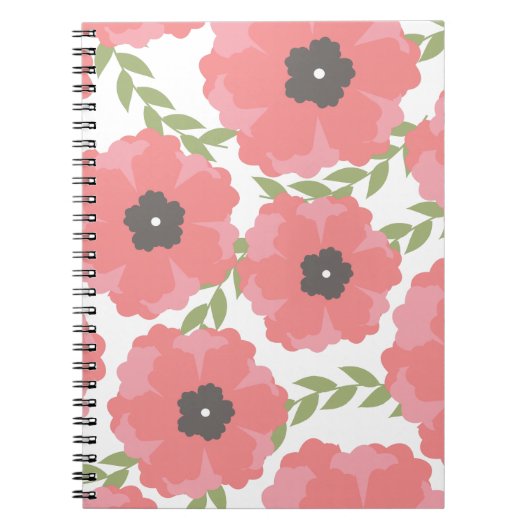Femme Pink Floral Pattern Notitieboek (Voorkant)