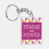 Femme Power - Lesbian Flag Colors Sleutelhanger (Voorkant Links)