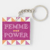 Femme Power - Lesbian Flag Colors Sleutelhanger (Achterkant)