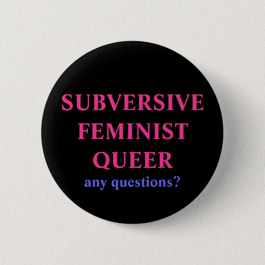 femme queer 2 ronde button 5,7 cm (Voorkant)