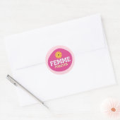 Femme voor altijd! Queer Lesbisch Niet-binair Ronde Sticker (Envelop)