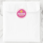 Femme voor altijd! Queer Lesbisch Niet-binair Ronde Sticker (Tas)