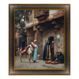 Femmes Arabes Devant Une Porte Foto Afdruk
