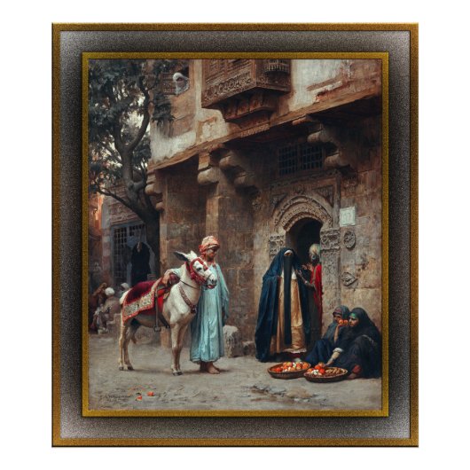 Femmes Arabes Devant Une Porte Foto Afdruk (Voorkant)