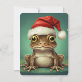 Fen-Whisperer | Whimsical Frog Christmas Feestdagenkaart (Voorkant)