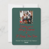 Fen-Whisperer | Whimsical Frog Christmas Feestdagenkaart (Achterkant)