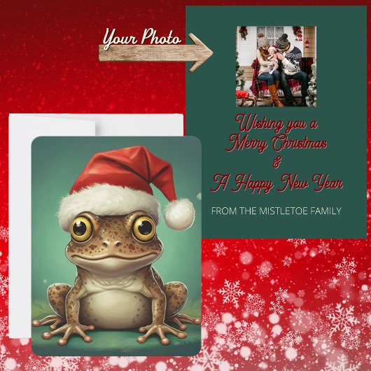 Fen-Whisperer | Whimsical Frog Christmas Feestdagenkaart