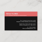 fena flores : afstuderen contactkaartje (Achterkant)