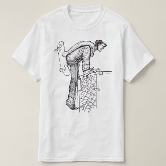 Fence Climber Skateboarder T-shirt (Design voorkant)
