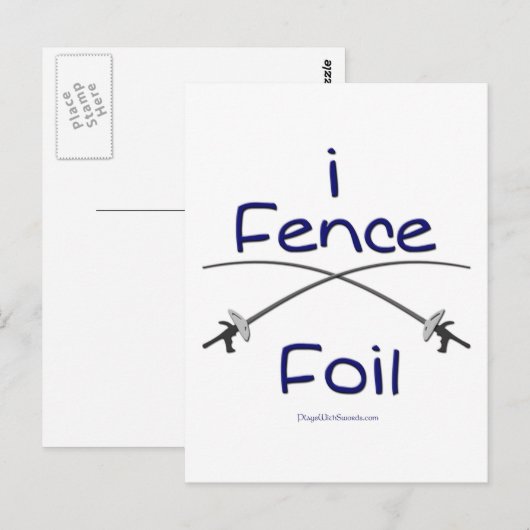 Fence Foil (pistolgrip) BLUE Briefkaart (Voorkant / Achterkant)