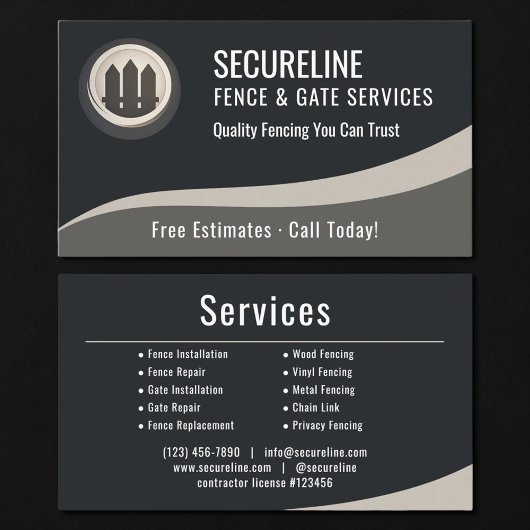 Fence & Gate Services Visitekaartje