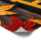 Fence Line Bandit: Herfstbezoek van een wasbeer Poster (Hoek)