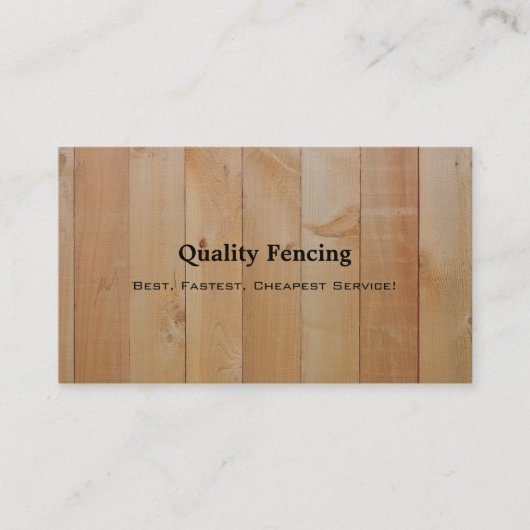 Fence Photo Visitekaartje (Voorkant)